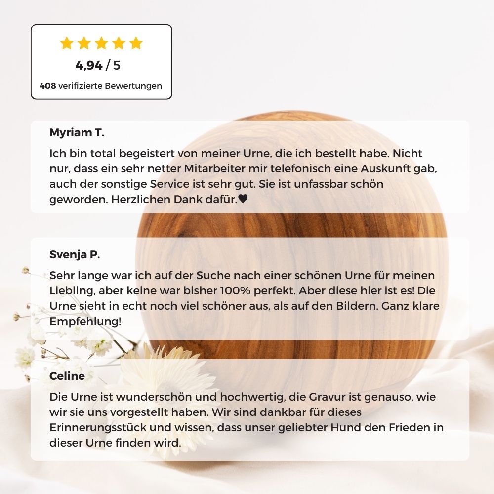 Holz Tierurne 