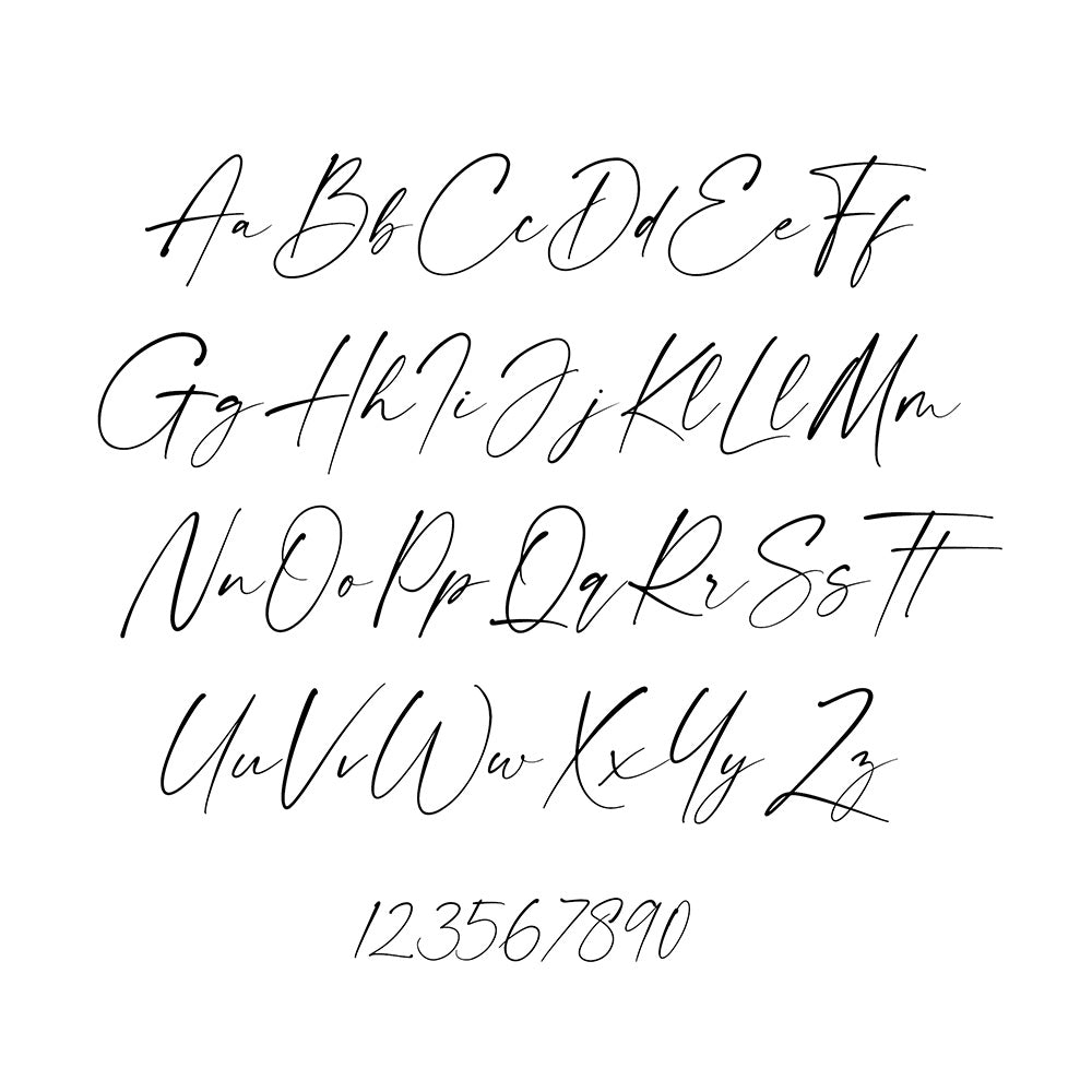 Individuelle Beschriftung in Handschrift mit Vögelchen