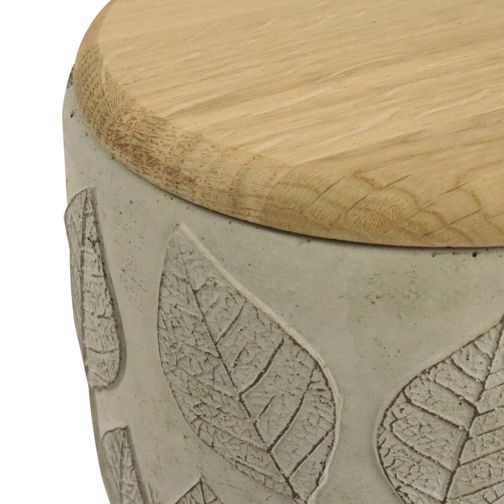 Keramik Tierurne "Blätter", Betonoptik